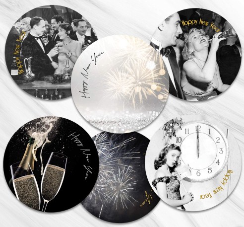 Posavasos festivos recuerdos de año nuevo